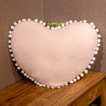 Cuscino decorativo a forma di cuore in cotone, 40x40 cm.