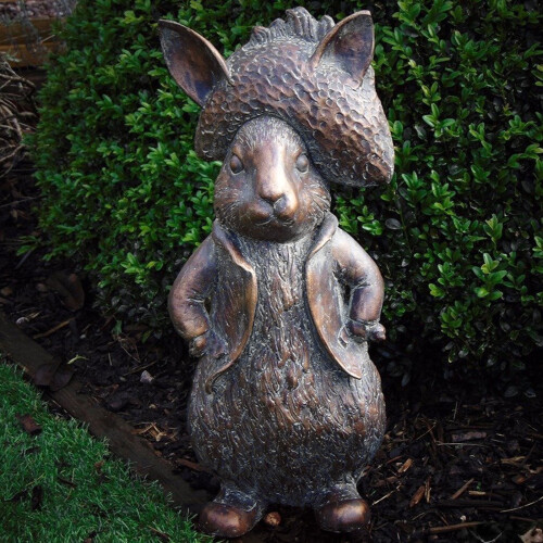 Peter-Rabbit-Gartenstatue aus Kunstharz, Antik-Finish, 1 Stück
