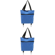 Sac à provisions pliable à roulettes avec poignée réglable