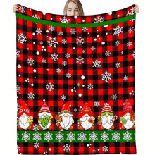 Flannel throw blanket blue snowflake coffee cup design