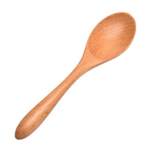 Cuillère en bois naturel à long manche, 15,5 cm