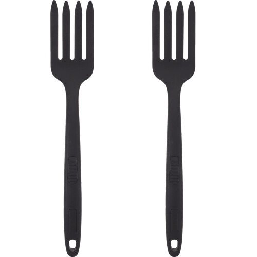 Silikon-Kochgabel, 29,5 cm, Schwarz