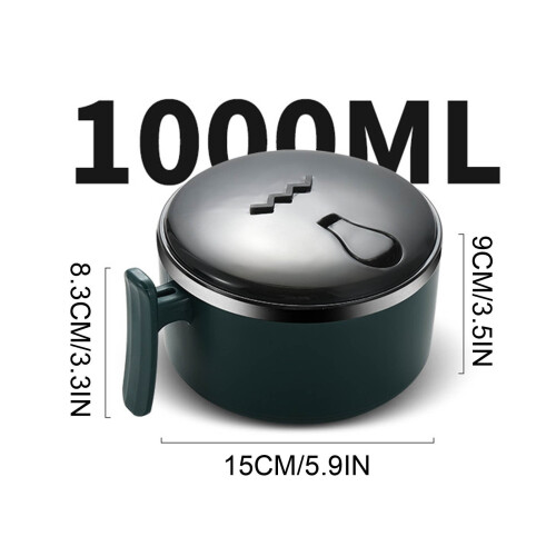 Keeplus Double-Wall Stainless Steel Ramen Bowl 1000ml