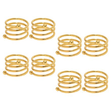 Ronds de serviette en métal spiralés, lot de 8
