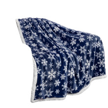 Christmas Snowflake Blanket, Red or Blue, Polyester,
