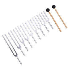 9-teiliges Stimmgabel-Set, Aluminium + Holz, 174-963 Hz
