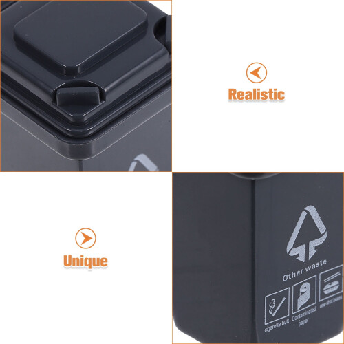 Mini garbage can toy ABS plastic 5 pcs 2