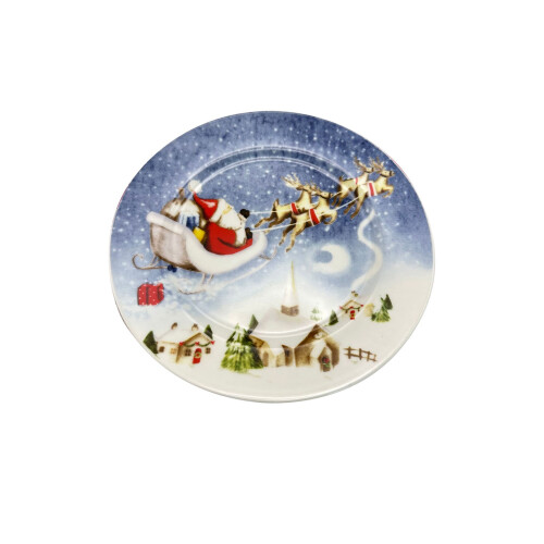 Blue Ceramic Christmas Pasta Bowl 20 cm 1