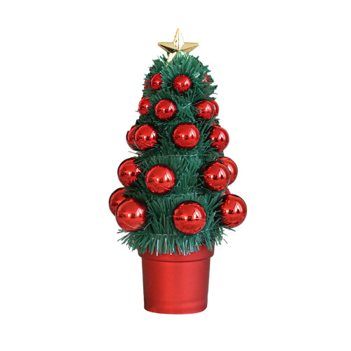 Staron tabletop Christmas tree white with ornaments 1