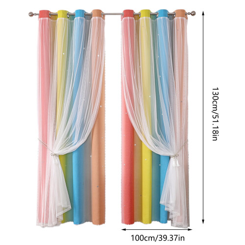 Blackout Curtains with White Sheer Layer 39x51 Inch 1