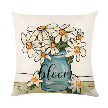 Housses de coussin décoratives d'été, motif abeille et tournesol, 45 x 45 cm (18 x 18 pouces).