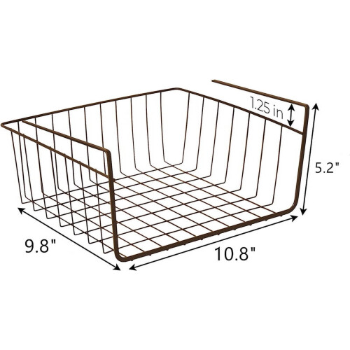 Roofei under-shelf wire basket organizer white 10.8x9.8x5.2 1