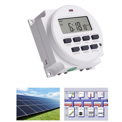Interruptor temporizador programável de 24 V e 16 A 1