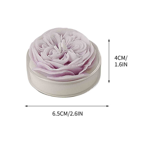 Bougie violette en cire de soja en forme de rose 1