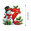 Christmas Snowman Ornament with Initial, Red, 26 pcs 3