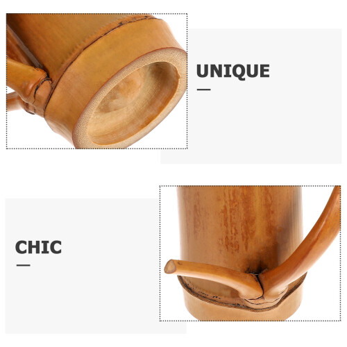 Vaso de bambu para flores, ideal para decoração de casa, 16,5 cm (6,5 polegadas). 2