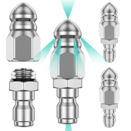 Buse de nettoyage d'égouts Grusce compatible avec 1/4 pouce 1