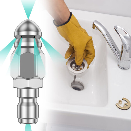 Buse de nettoyage d'égouts Grusce compatible avec 1/4 pouce 2