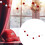 Kerstslinger van viltballen, wit en rood, 2 meter 4
