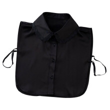 Practical Polyester Detachable Collar Simple Button-Black