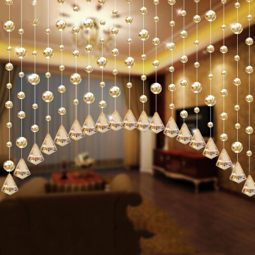 Crystal beaded curtain for living room door divider 1 panel 1