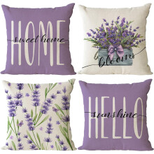 Housses de coussin lavande 50 x 50 cm (lot de 4)