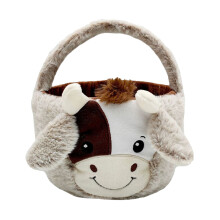 Panier de Pâques en peluche vache