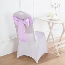 Lavendelfarvede satinstolebånd – 20 stk., 15 x 28 cm