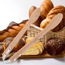 Pinzas de cocina de madera, teca natural, 27,8 cm