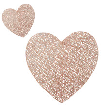 Love Heart Placemat and Coaster Set PVC Valentine's Decor