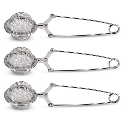 Tea Strainer Stainless Steel with Handle 3 Pack