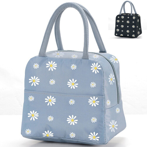 Draagbare thermische lunchtas, groot formaat, blauw, Oxford-stof
