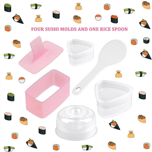 Sushi Maker Mold for Onigiri and Rice Paddle 1