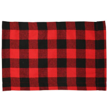 Red & Black Plaid Placemats Set of 4, Non-Woven