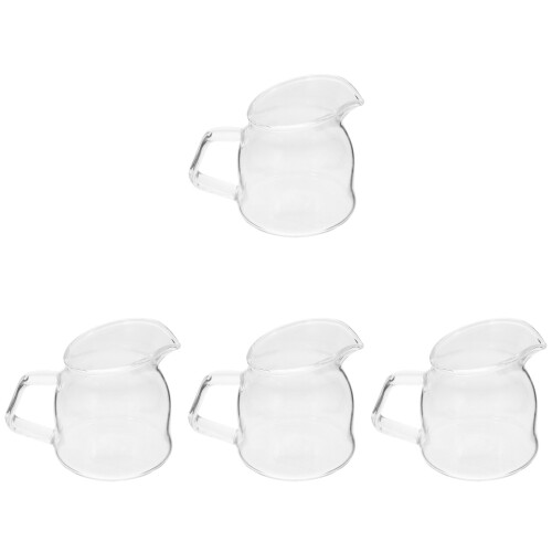 4Pcs Glass Creamer Pitchers Multi-Function Milk Coffee Cups