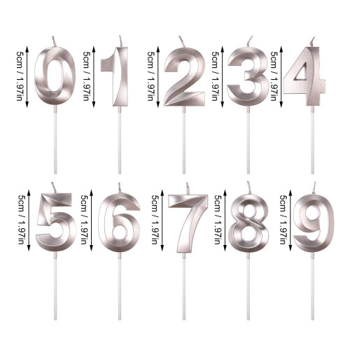 Juego de 12 velas de cumpleaños Champagne3D 2