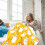 Halloween throw blanket yellow ghost design 39.37x59.05 in 5