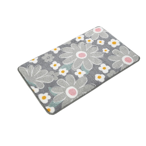 Alfombra de baño antideslizante de microfibra con estampado de crisantemos 1