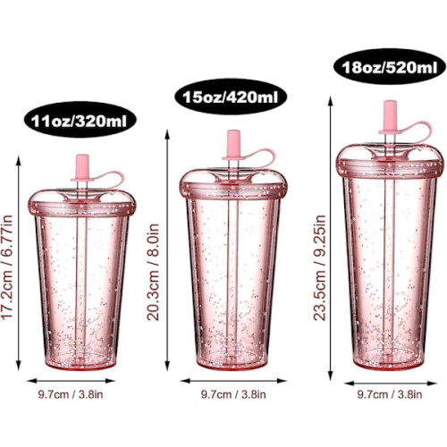 Mug à paille en forme de donut, 420 ml, double paroi 1