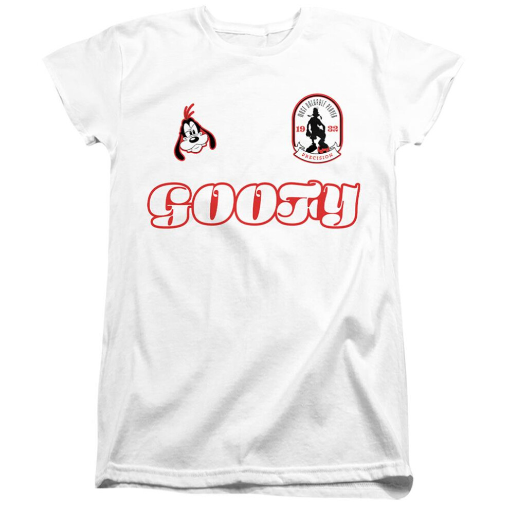 Disney (L, White) Womens/Ladies Goofy Football Jersey T-Shirt