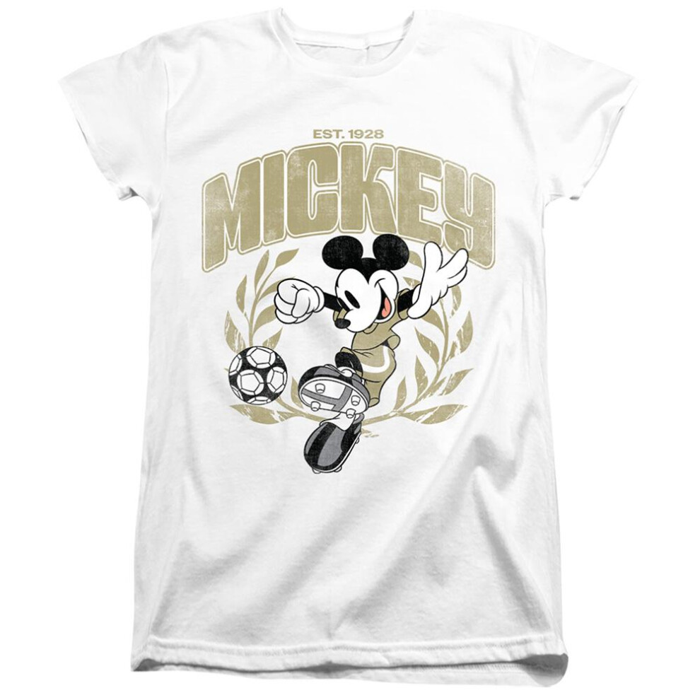 Disney (Xxl, White) Womens/Ladies Mickey Mouse Laurel Football T-Shirt