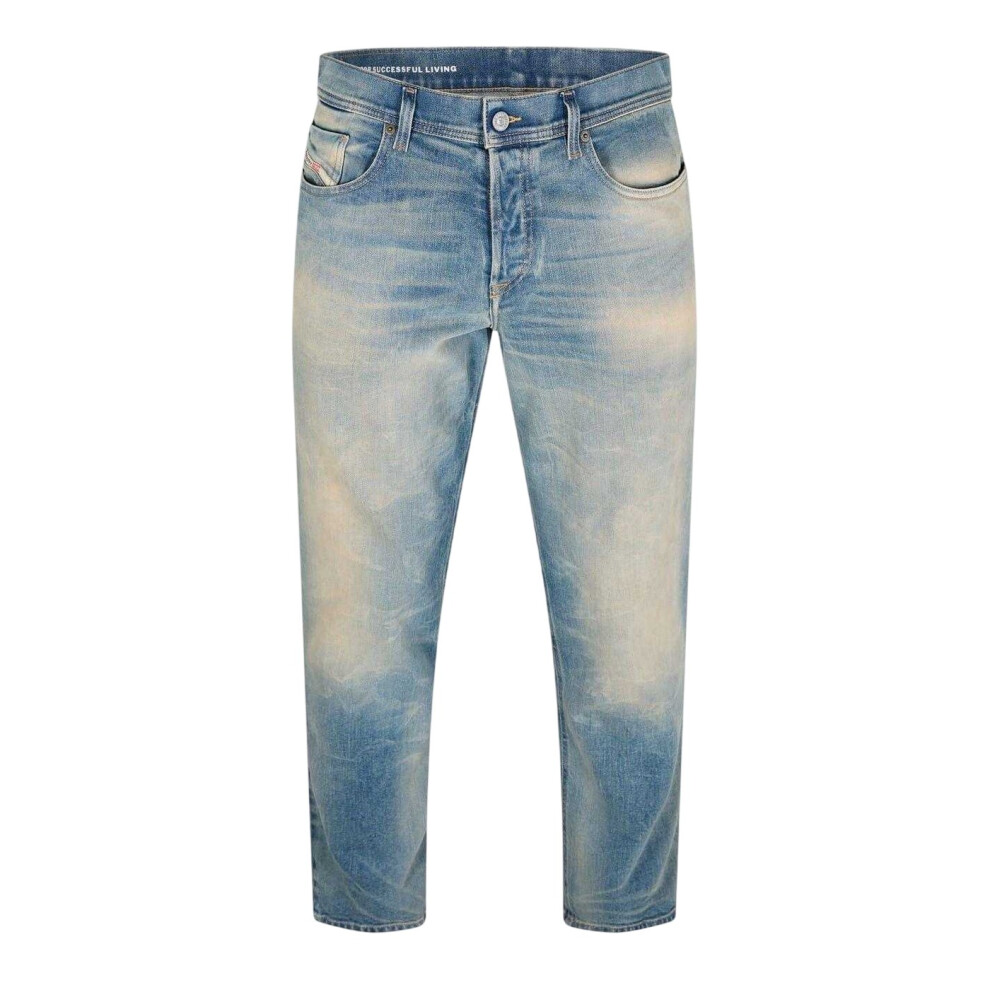 Diesel (31R, Denim) Mens D-Finitive Cotton Blend Tapered Jeans Blue