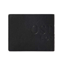 (One Size, Black) Osprey Barker Logo Leather Wallet