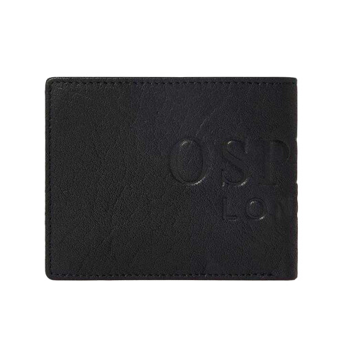 (One Size, Black) Osprey Barker Logo Leather Wallet