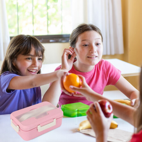 Bento Lunch Box για παιδιά & ενήλικες, στεγανό από ίνες σιταριού, 1