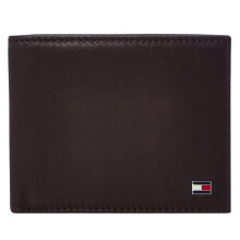 (One Size, Brown) Tommy Hilfiger Eton Bifold Leather Embossed Everyday Wallet