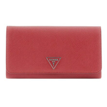 (One Size, Carmine Red) Guess Noelle Faux Leather Clutch Bag