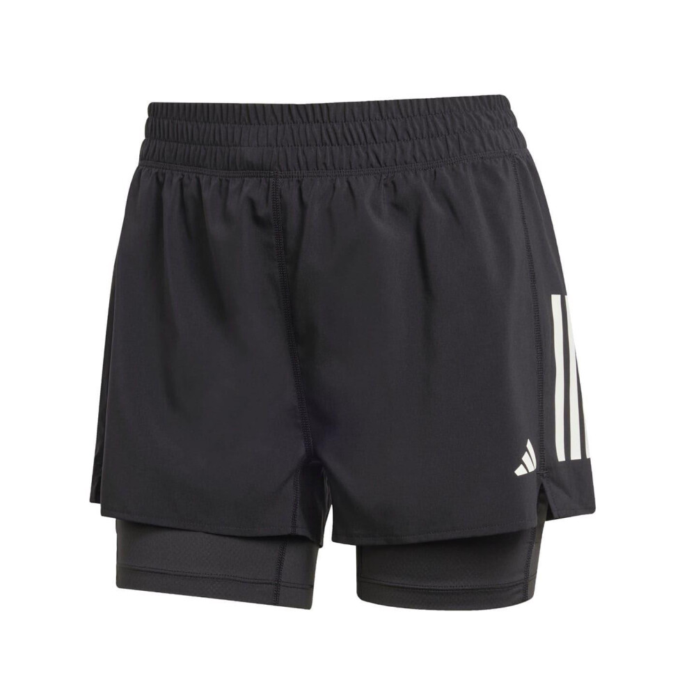 Adidas Womens/Ladies Own The Run 2 In 1 Running Shorts Black