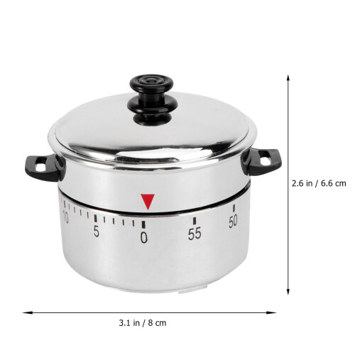 Mechanischer Küchentimer, 60-Minuten-Countdown, Silber 1