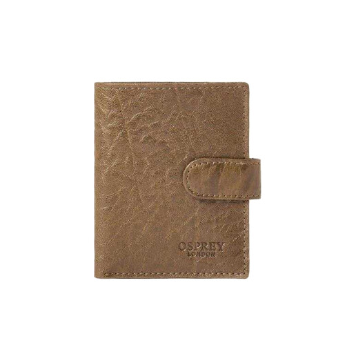 (One Size, Cognac) Osprey Highland Embossed Leather Travel Popper Wallet